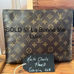 Louis Vuitton Brown Monogram Toiletry 26 Pouch, Cosmetic, Clutch